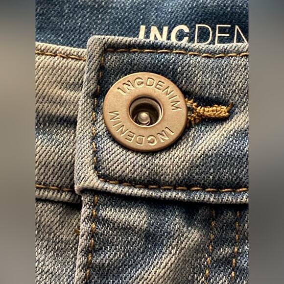 INC INTERNATIONAL CONCEPTS Blue High Rise Wide Leg Crop Denim Jeans sz 8 (NWT) - Picture 6 of 10